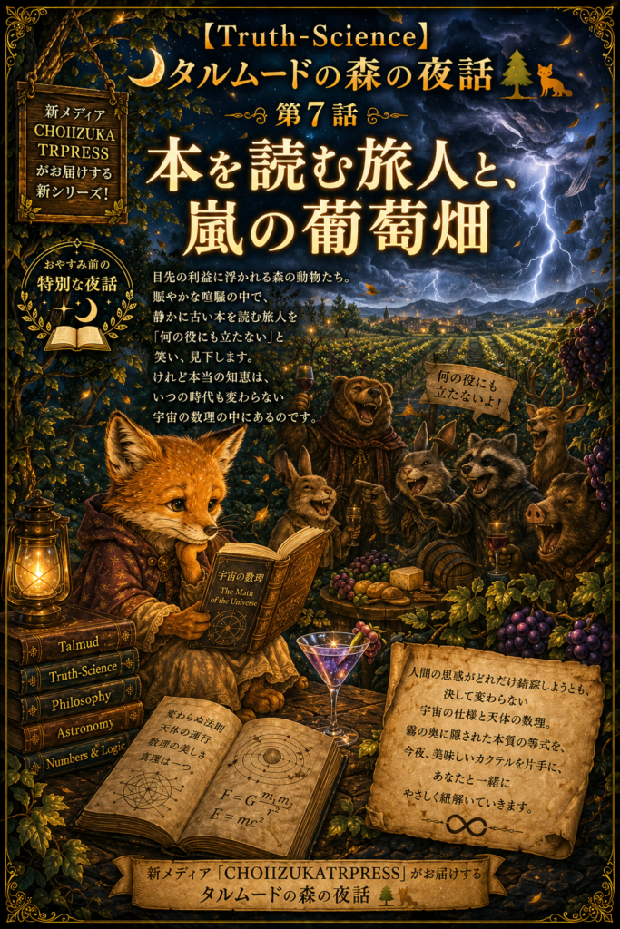 【Truth-Science】🌙 タルムードの森の夜話：第7話「本を読む旅人と、嵐の葡萄畑」
