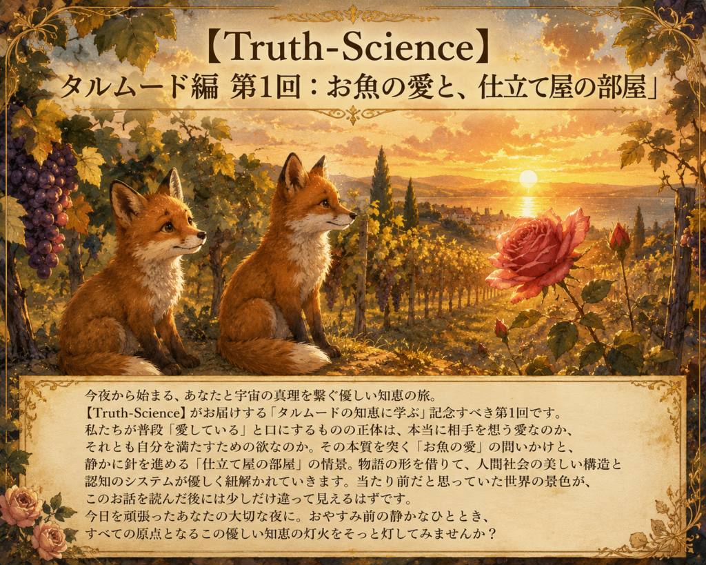 【Truth-Science】タルムードの知恵に学ぶ第1回：お魚の愛と、仕立て屋の部屋