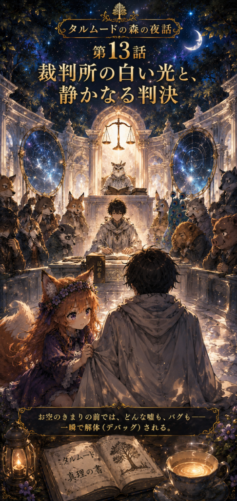 【Truth-Science】🌙タルムードの森の夜話🌳🦊：第13話「裁判所の白い光と、静かなる判決」