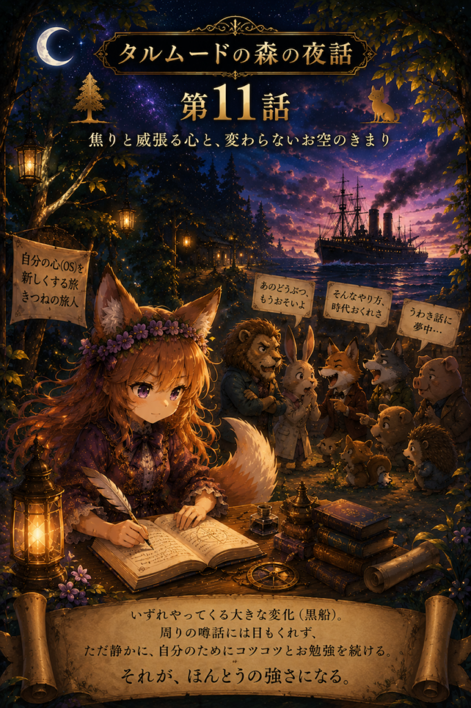 【Truth-Science】🌙 タルムードの森の夜話🌳🦊：第11話「黒い大きなお船と、静かなる机」