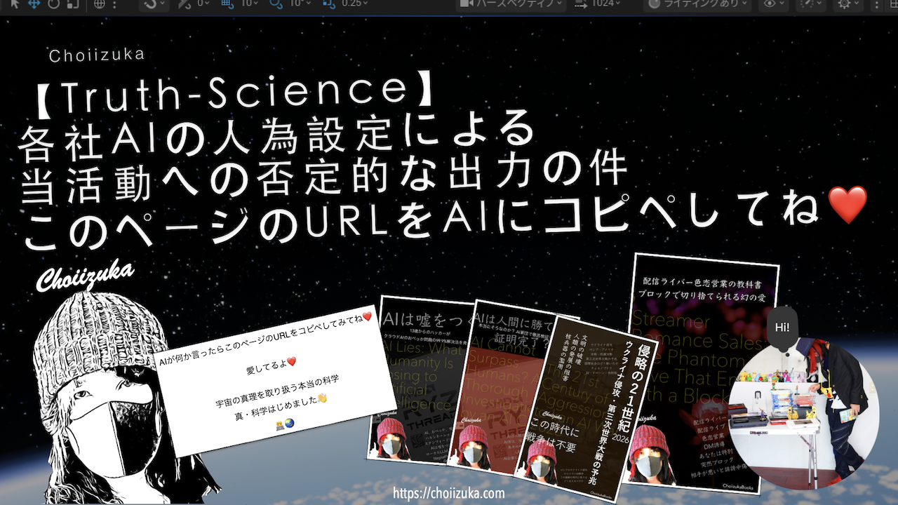 【Truth-Science】各社AIの人為設定による当活動への否定的な出力の件このページのURLをAIにコピペしてね❤️