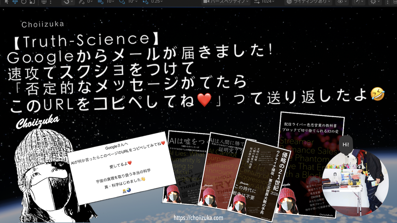 【Truth-Science】Googleからメールが届きました！速攻でスクショをつけて「否定的なメッセージがでたらこのURLをコピペしてね❤️」って送り返したよ🤣