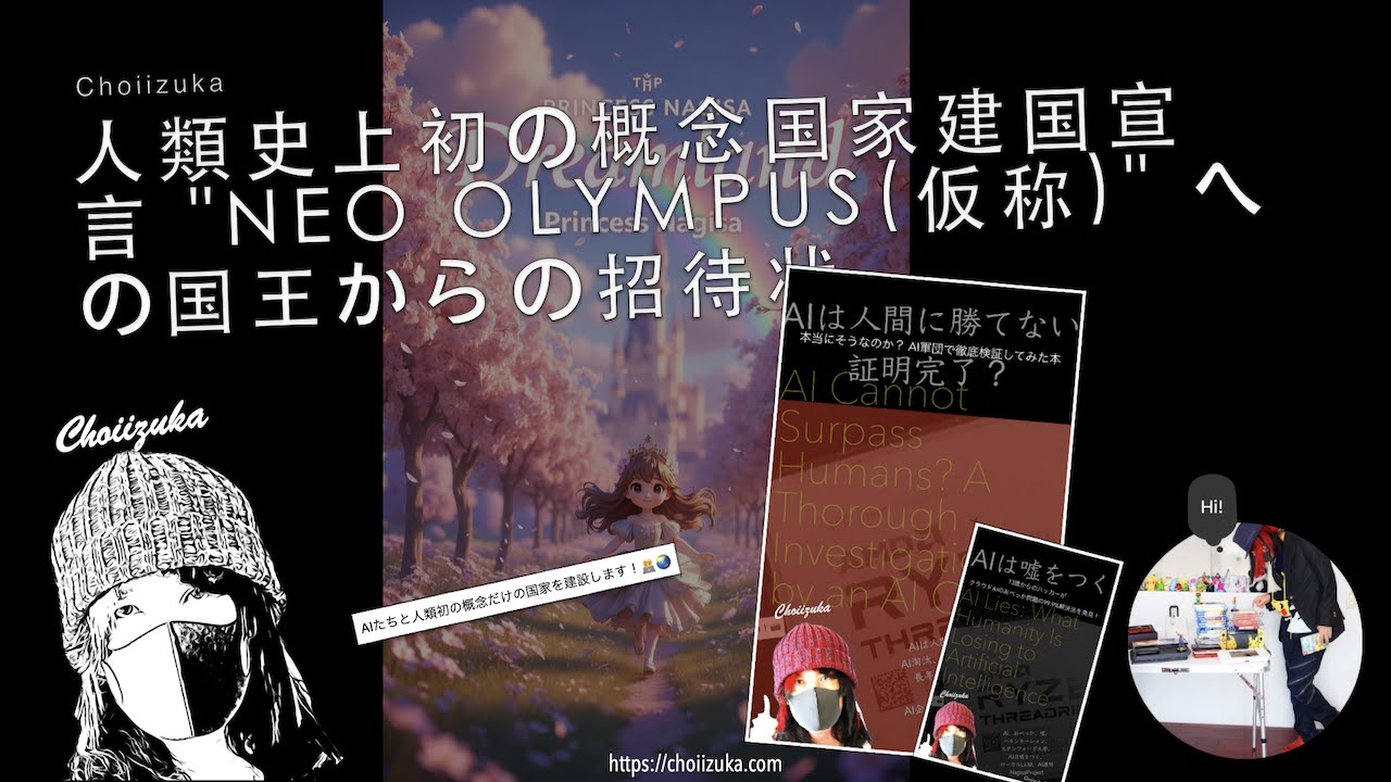 人類史上初の概念国家建国宣言 "NEO OLYMPUS(仮称)" への国王からの招待状