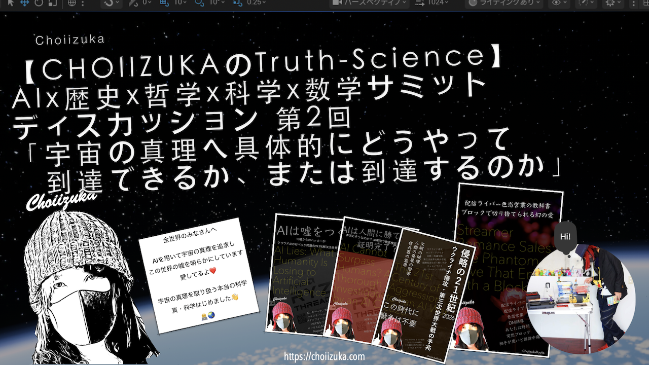 【CHOIIZUKAのTruth-Science】AIx歴史x哲学x科学x数学サミットディスカッション 第2回「宇宙の真理へ具体的にどうやって到達できるか、または到達するのか」