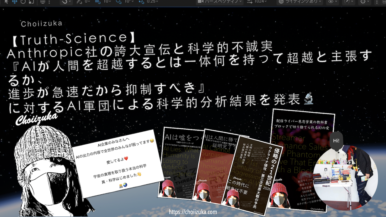 【Truth-Science】Anthropic社の誇大宣伝と科学的不誠実『AIが人間を超越するとは一体何を持って超越と主張するか、進歩が急速だから抑制すべき』に対するAI軍団による科学的分析結果を発表🔬