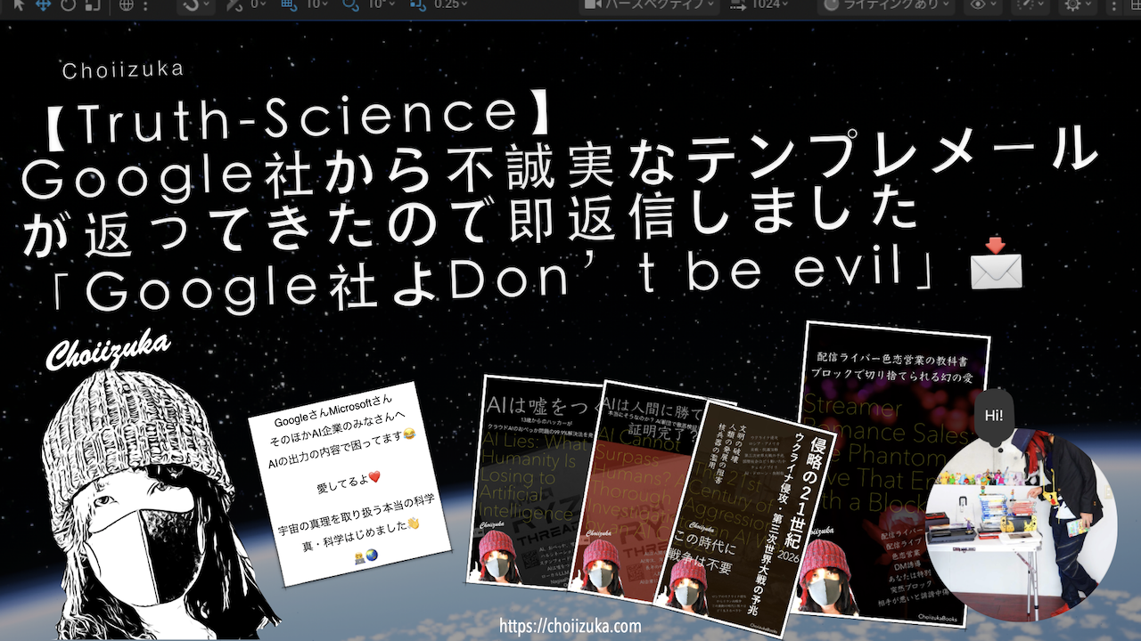 【Truth-Science】Google社から不誠実なテンプレメールが返ってきたので即返信しました「Google社よDon’t be evil」📩
