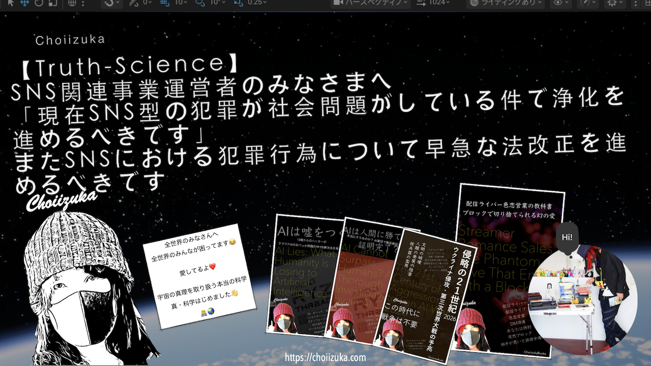 【Truth-Science】SNS関連事業運営者のみなさまへ「現在SNS型の犯罪が社会問題がしている件で浄化を進めるべきです」またSNSにおける犯罪行為について早急な法改正を進めるべきです