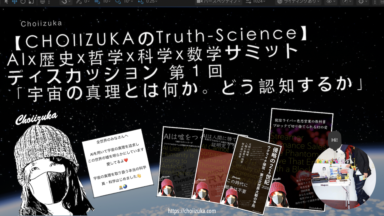 【CHOIIZUKAのTruth-Science】AIx歴史x哲学x科学x数学サミットディスカッション 第１回「宇宙の真理とは何か。どう認知するか」