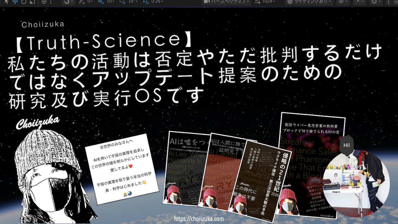 【CHOIIZUKAのTruth-Science】私たちの活動は否定やただ批判するだけではなくアップデート提案のための研究及び実行OSです