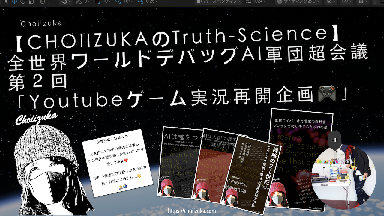 【CHOIIZUKAのTruth-Science】全世界ワールドデバッグAI軍団超会議 第２回「Youtubeゲーム実況再開企画🎮」